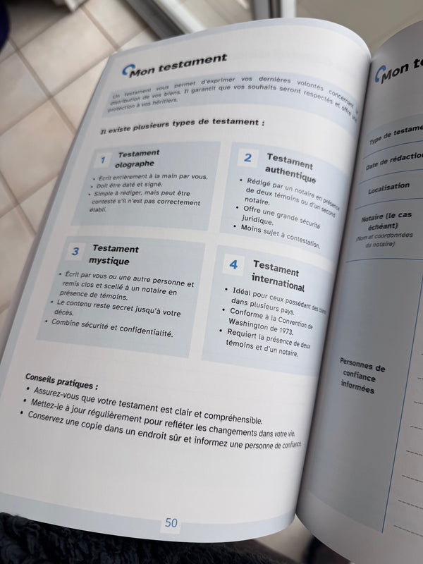 Ce que vous retrouverez à l'intérieur du carnet !